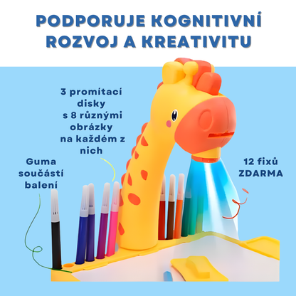 🎨 KresliPro™ | Kompletní sada – Dětský stoleček s LED projektorem + 12 fixů (ZDARMA)