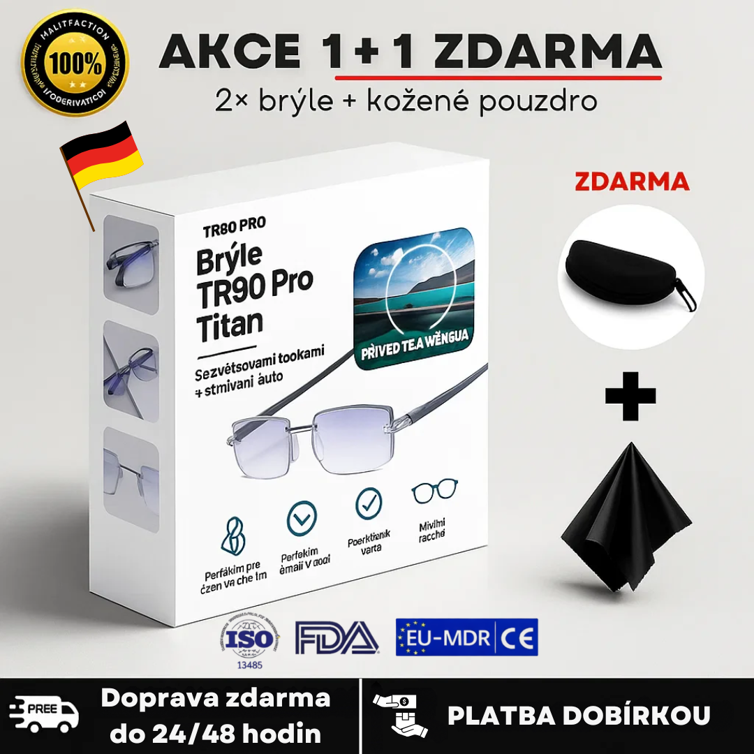 Brýle Vision™ proti záření + kožené pouzdro (Kup 1, druhé ZDARMA)