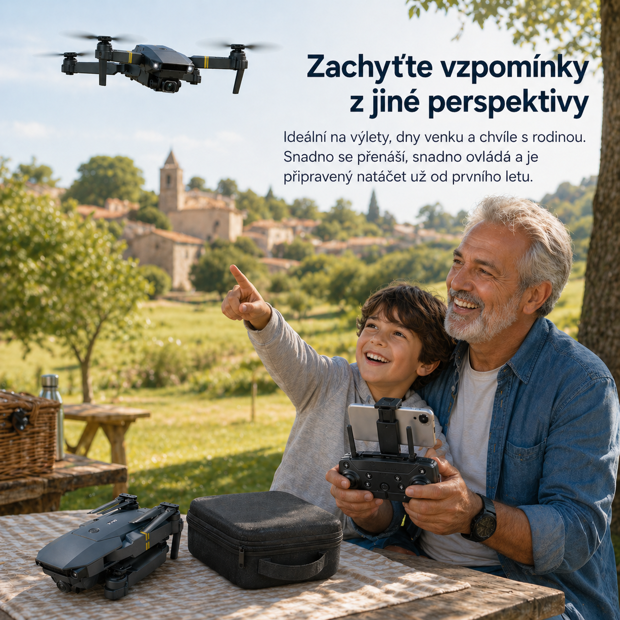 SKYCAM PRO™ | Profesionální dron se dvěma 4K kamerami, automatickým vzletem a živým přenosem přes Wi-Fi do mobilu. Pořizujte kvalitní fotografie a videa z výšky. (Pouze dnes získáte pevné pouzdro + 3 baterie ZDARMA pro delší dobu letu)