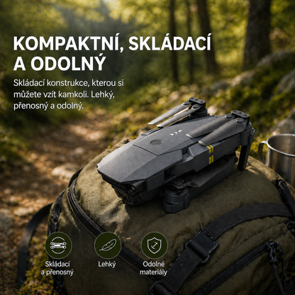SKYCAM PRO™ | Profesionální dron se dvěma 4K kamerami, automatickým vzletem a živým přenosem přes Wi-Fi do mobilu. Pořizujte kvalitní fotografie a videa z výšky. (Pouze dnes získáte pevné pouzdro + 3 baterie ZDARMA pro delší dobu letu)